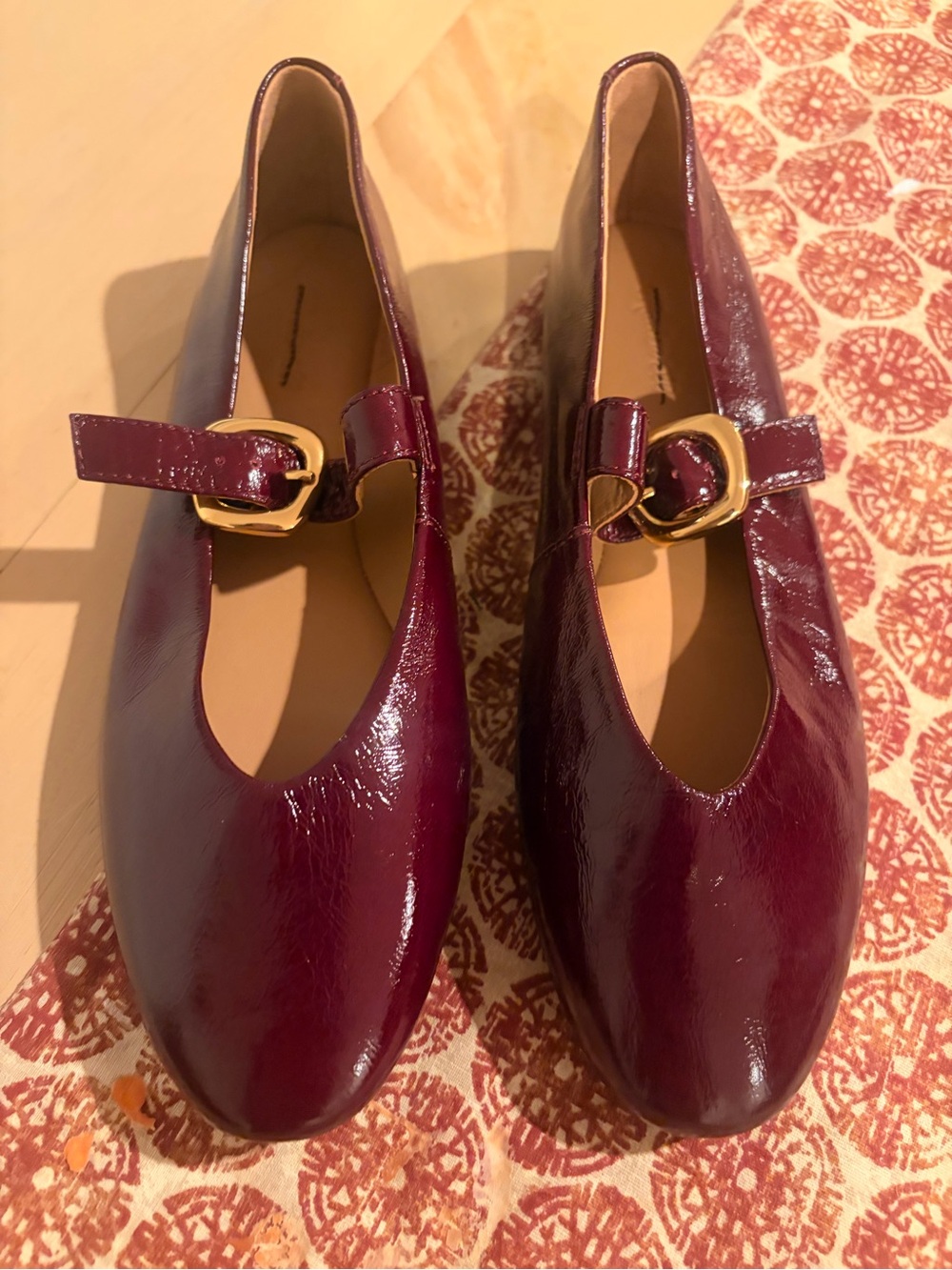 Madewell Remy Mary Jane Patent Leather Flats Deep Plum Size 7.5